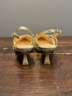 Intrecciata oro scarpa Vera pelle