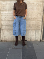 Bermuda con tasconi denim