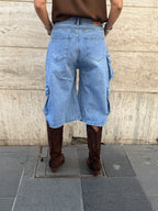 Bermuda con tasconi denim