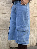 Bermuda con tasconi denim